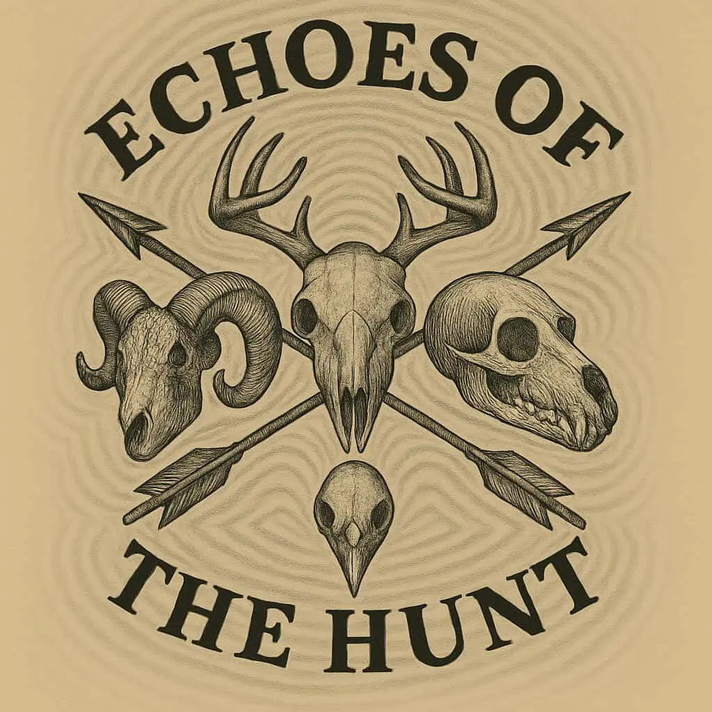 Illustration of animal skulls with 'Echoes of the Hunt' text.