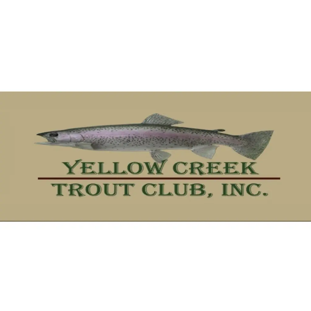 Logo of Yellow Creek Trout Club featuring a trout fish illustration.