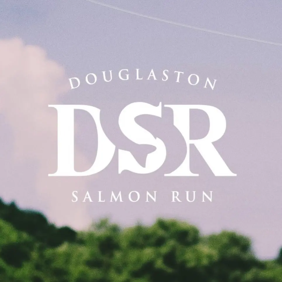 Logo for Douglaston Salmon Run with natural background.