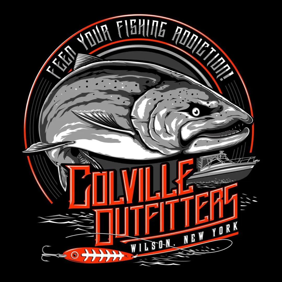 Logo featuring a detailed fish illustration for Colville Outfitters.