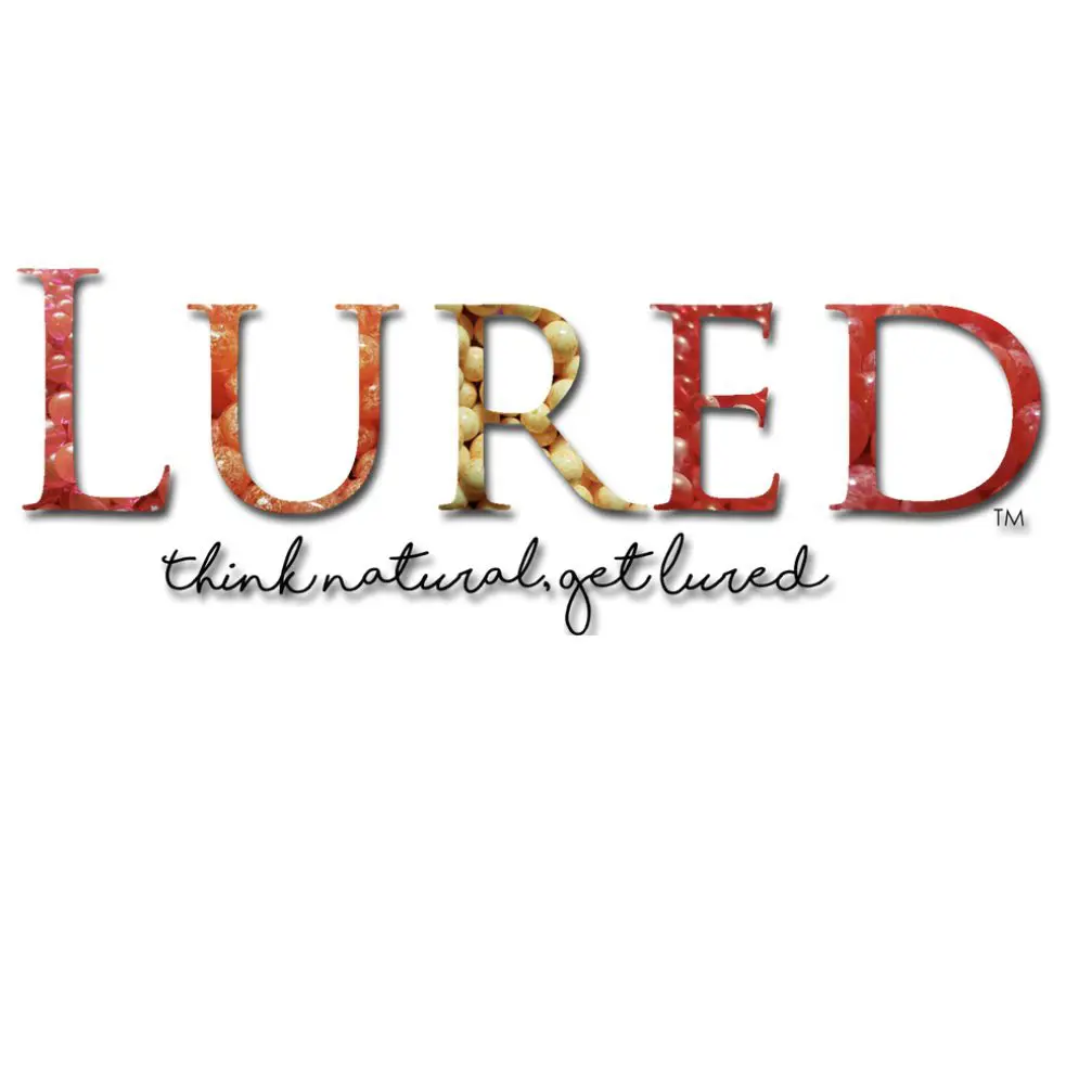 Logo with the word 'LURED' and the phrase 'think natural get lured'.
