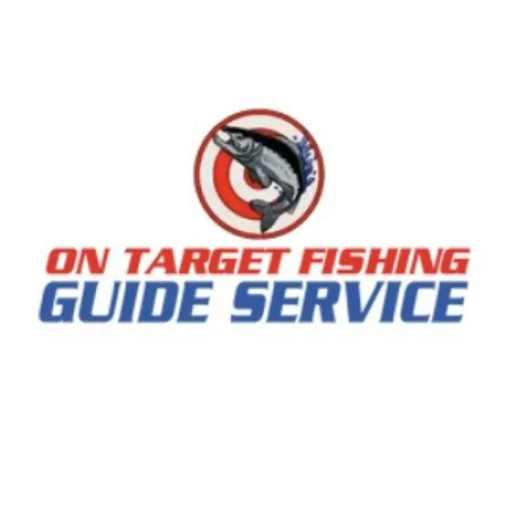 Logo for On Target Fishing Guide Service with a fish and target design.