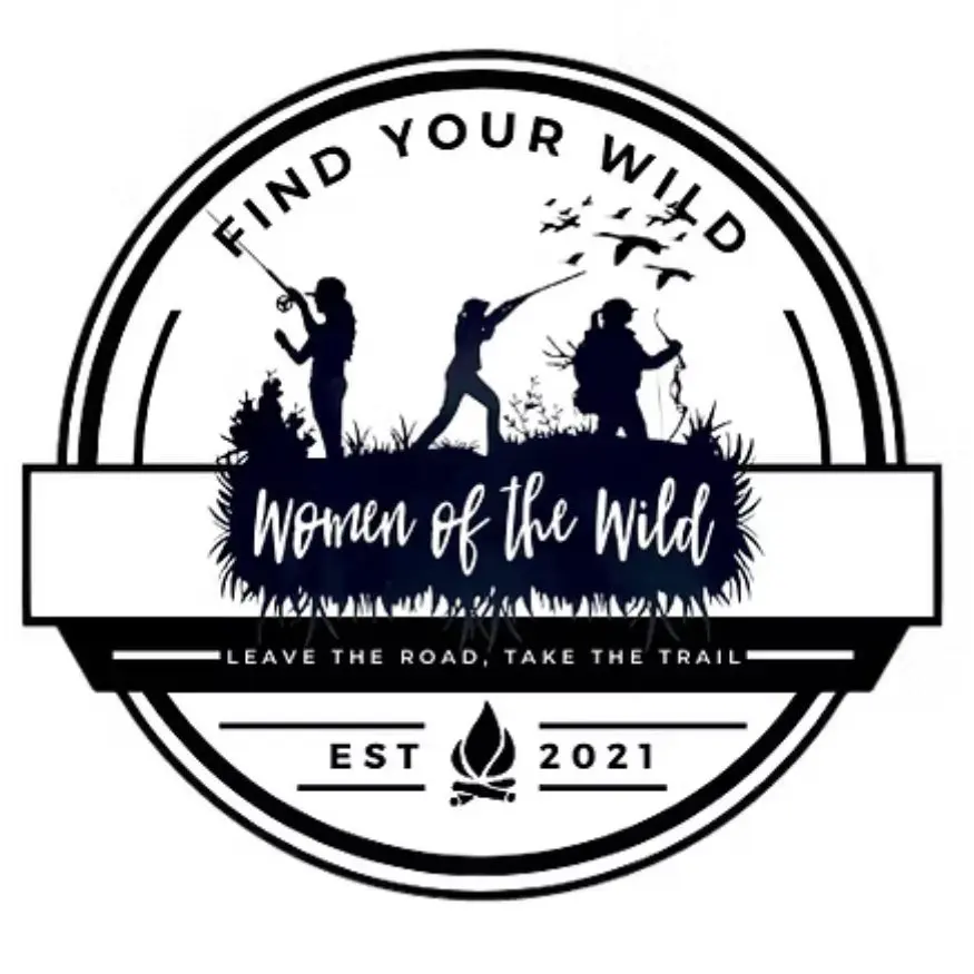 Logo with women, animals, and nature elements symbolizing wild spirit and adventure.