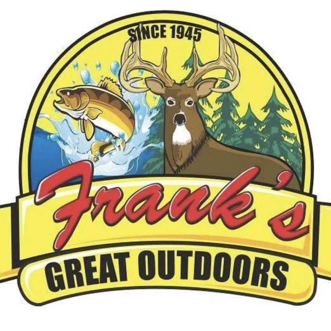 Logo of Frank's Great Outdoors with deer and fish imagery.